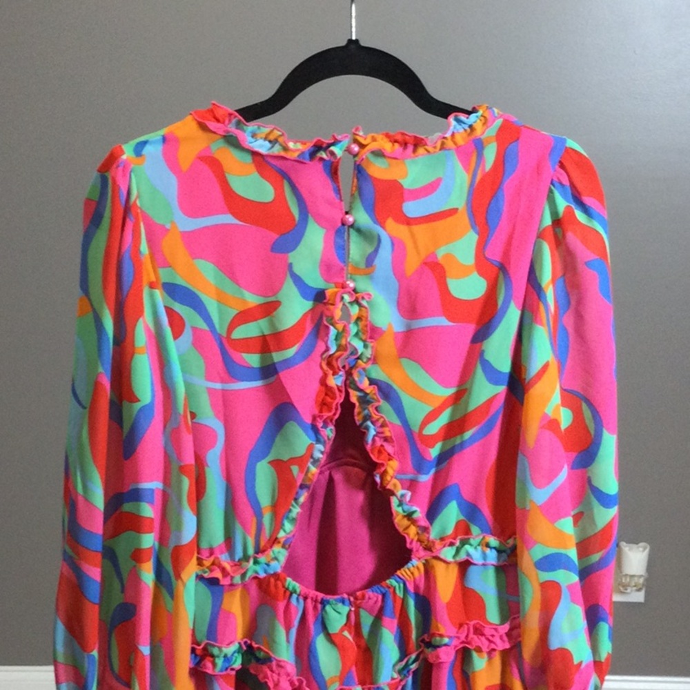 M Colorful Boho Ruffle Dress - Picture 6 of 16